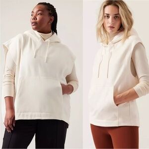Athleta Retroplush cocoon hoodie sleeveless sweatshirt size 1X athletic gym